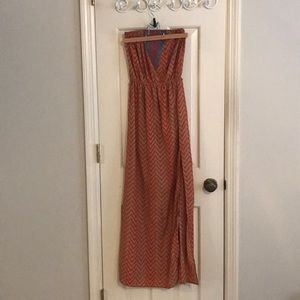 Strapless Tribal Maxi Dress